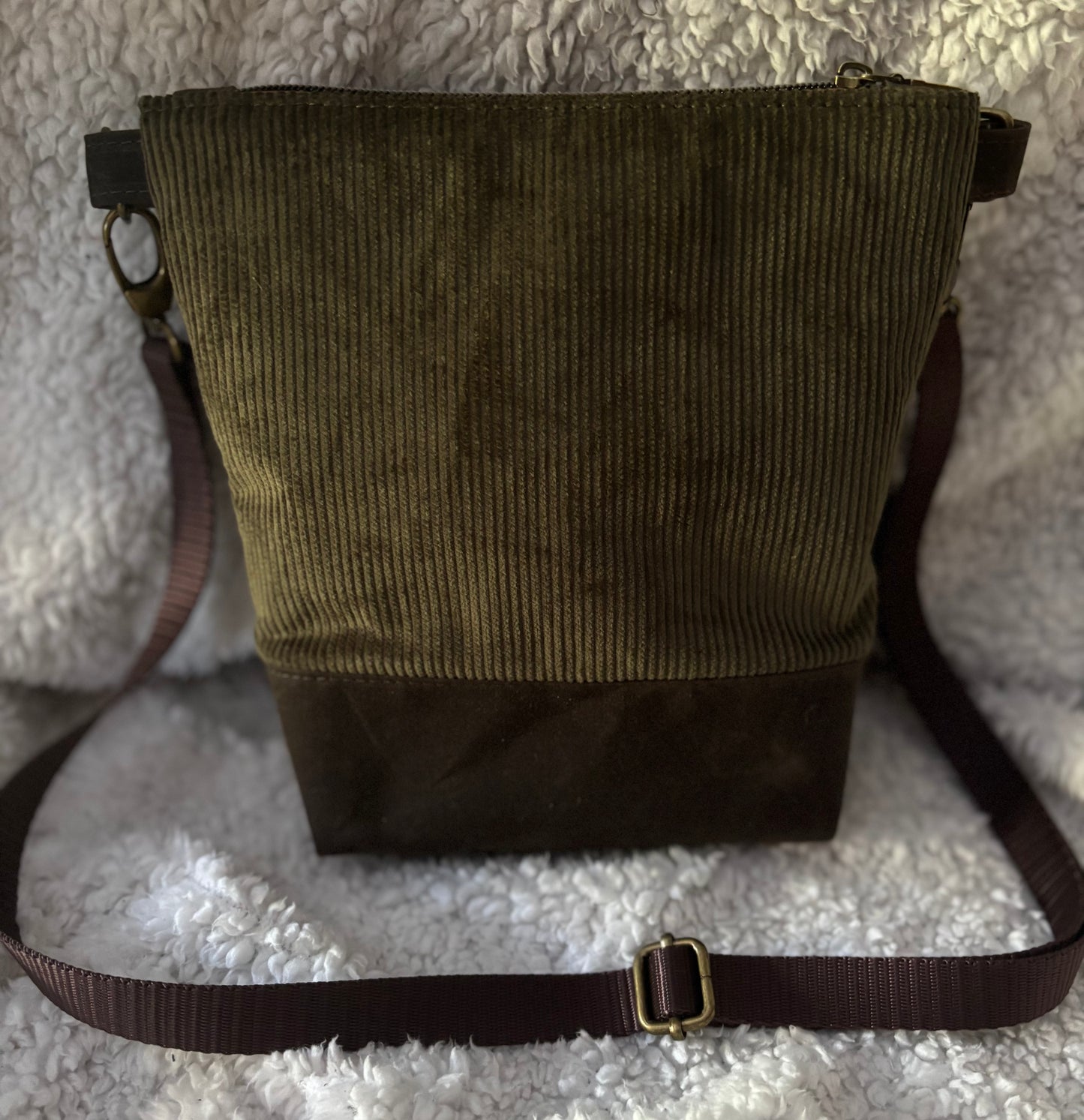 Dark Green Corduroy Purse