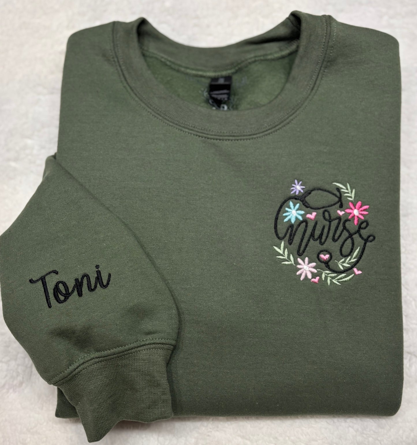 Nurse Floral Crewneck