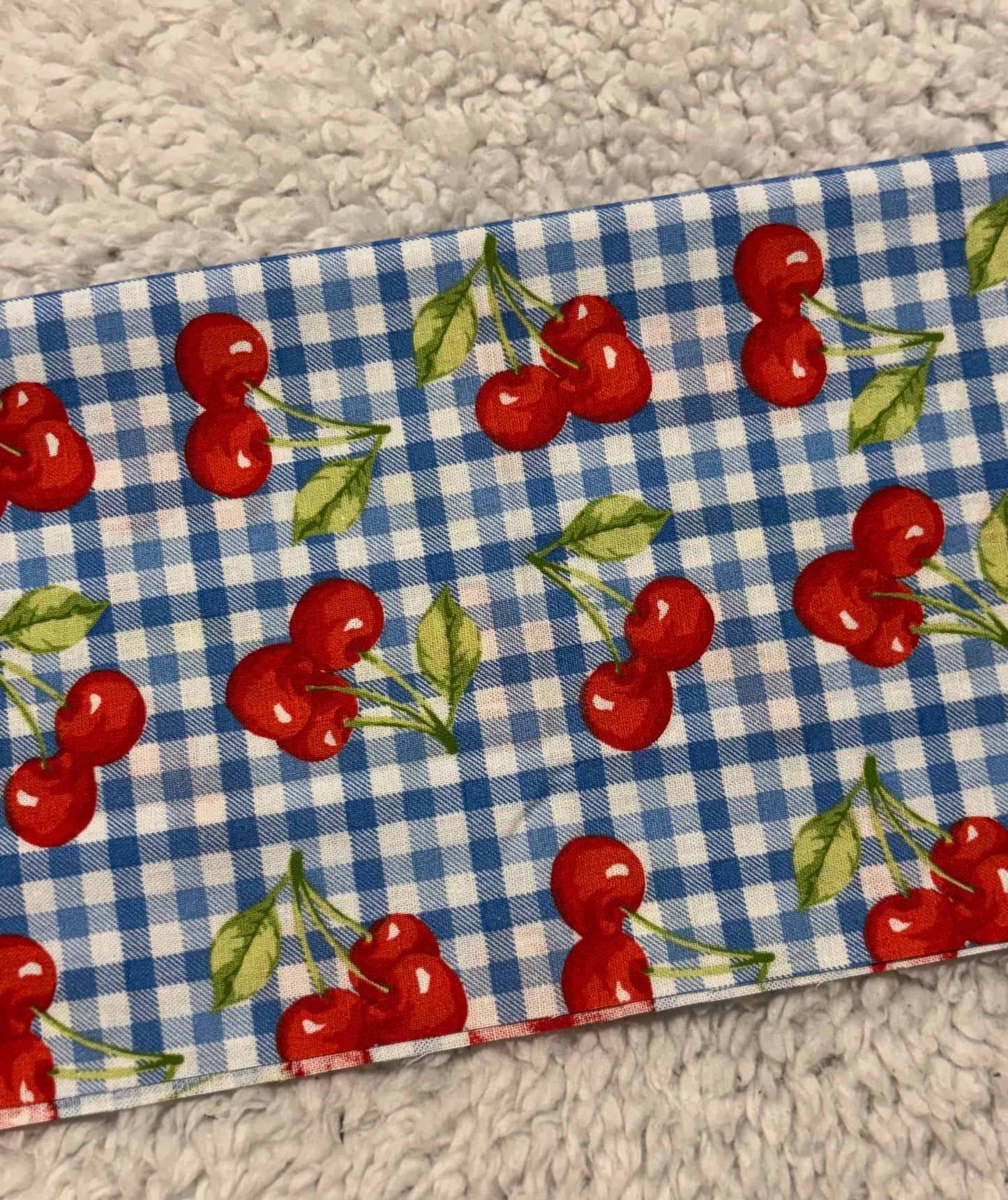 Cherry Plaid Scrunchie Key Wristlet