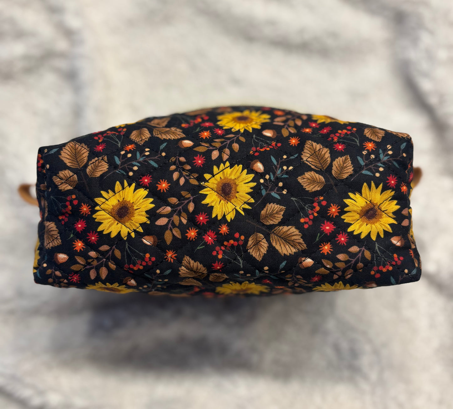 Sunflower Quilted Cosmetic Bag