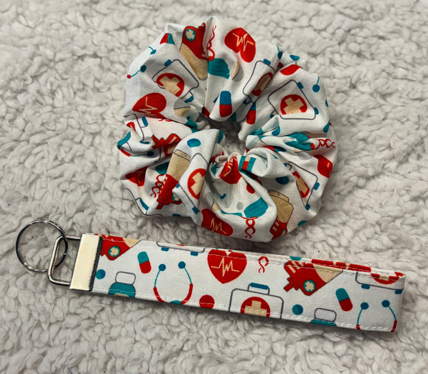 Nurse Hair Scrunchie & Wristlet Set