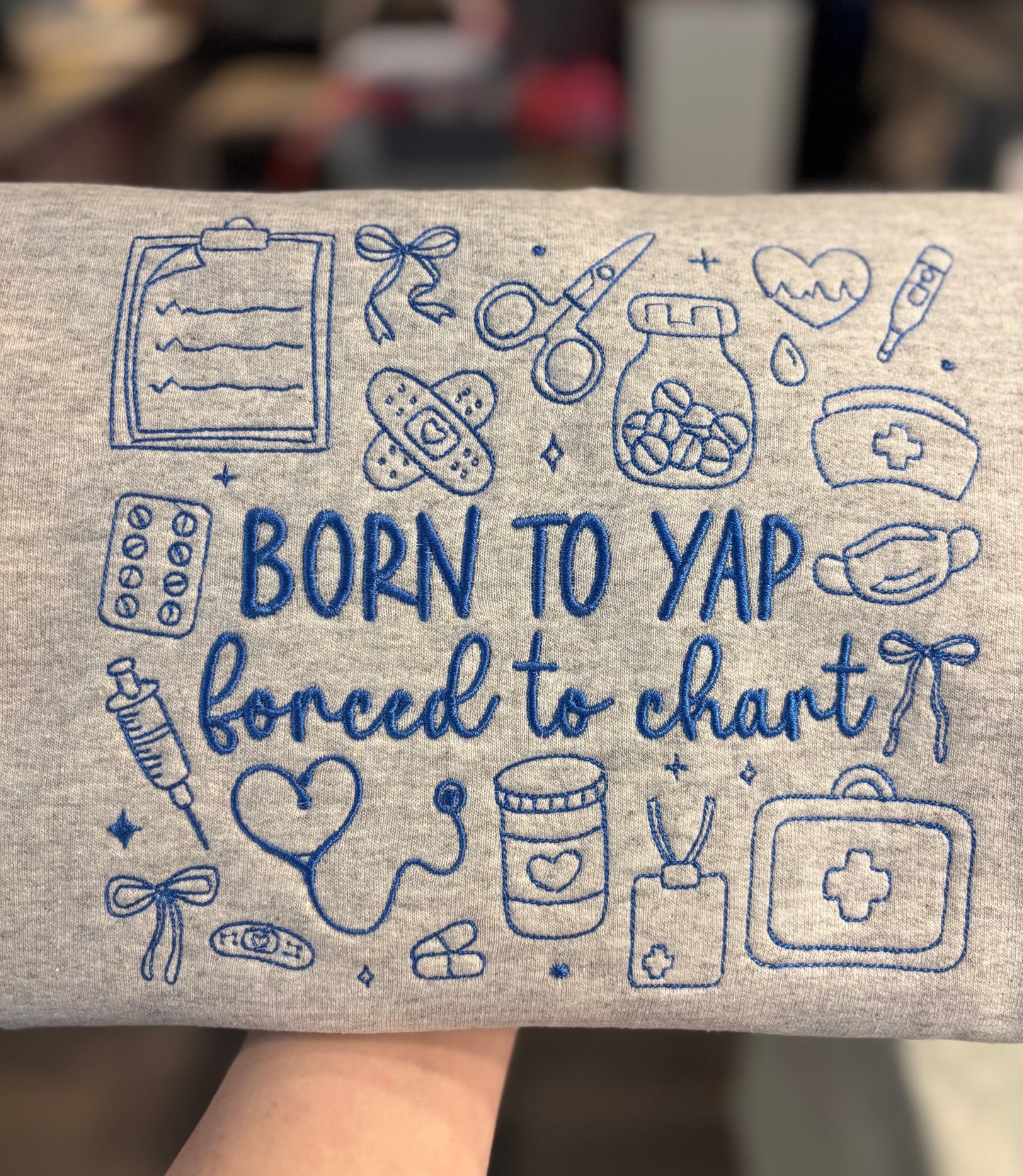 Born To Yap, Forced To Chart Crewneck