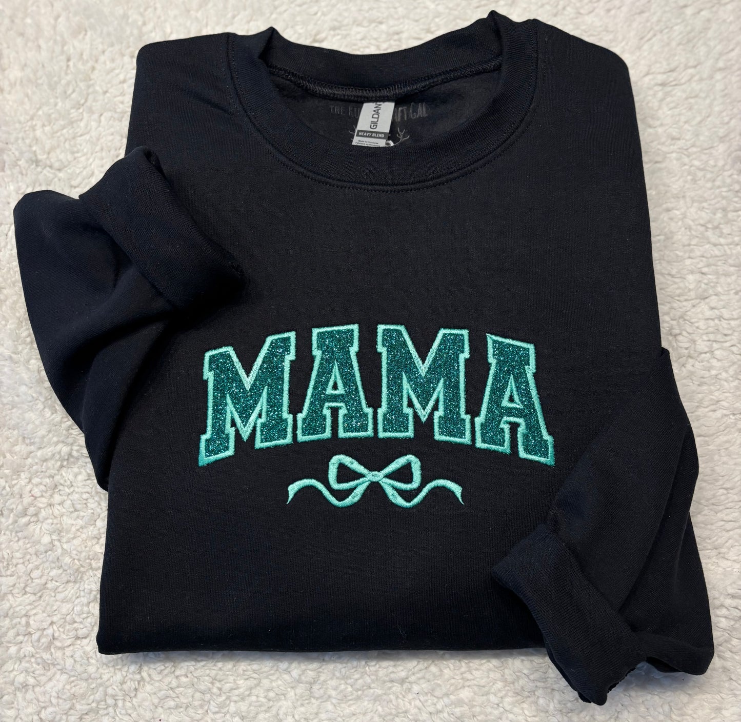 Glitter Mama Bow Crewneck