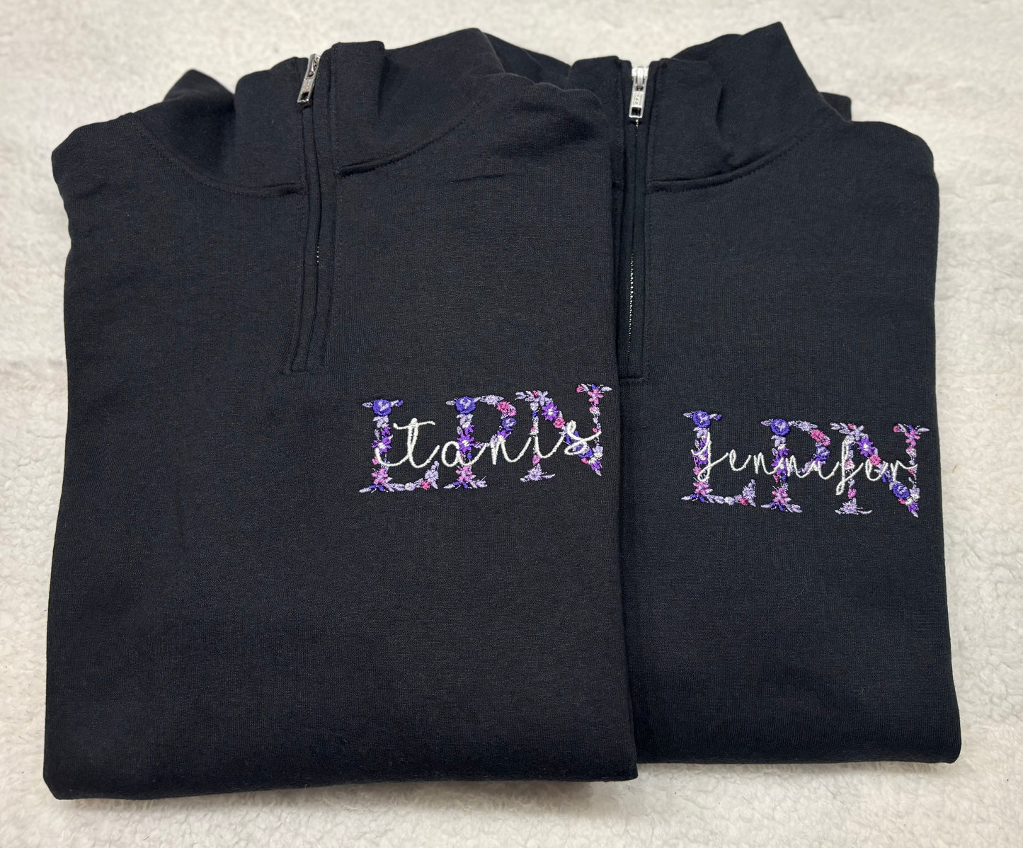 Floral LPN Quarter Zip