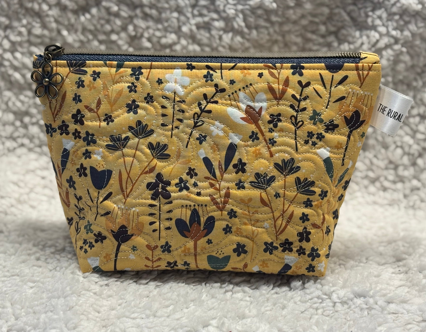 Floral Quilted Cosmetic Bag