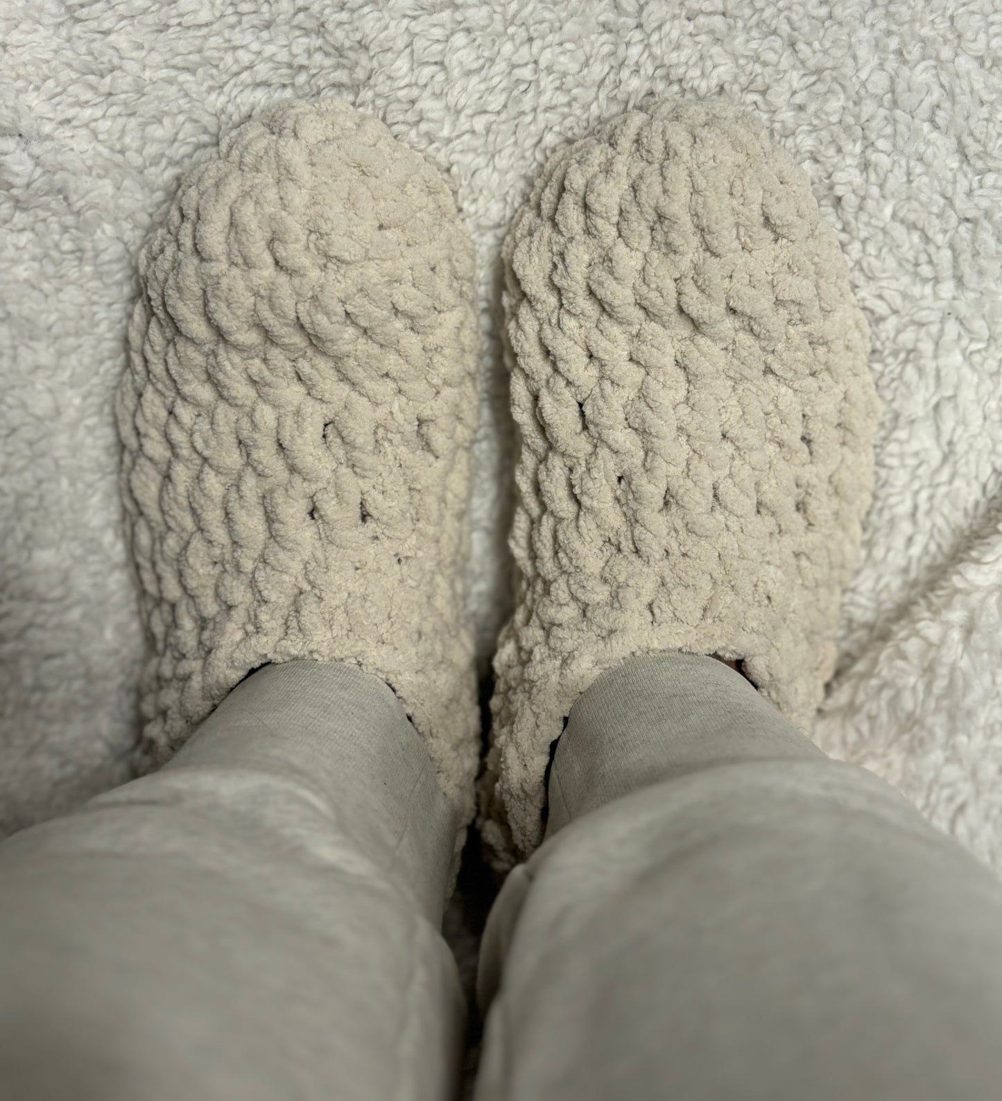 Beige Super Soft Slippers -L