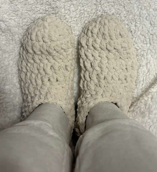 Beige Super Soft Slippers -L