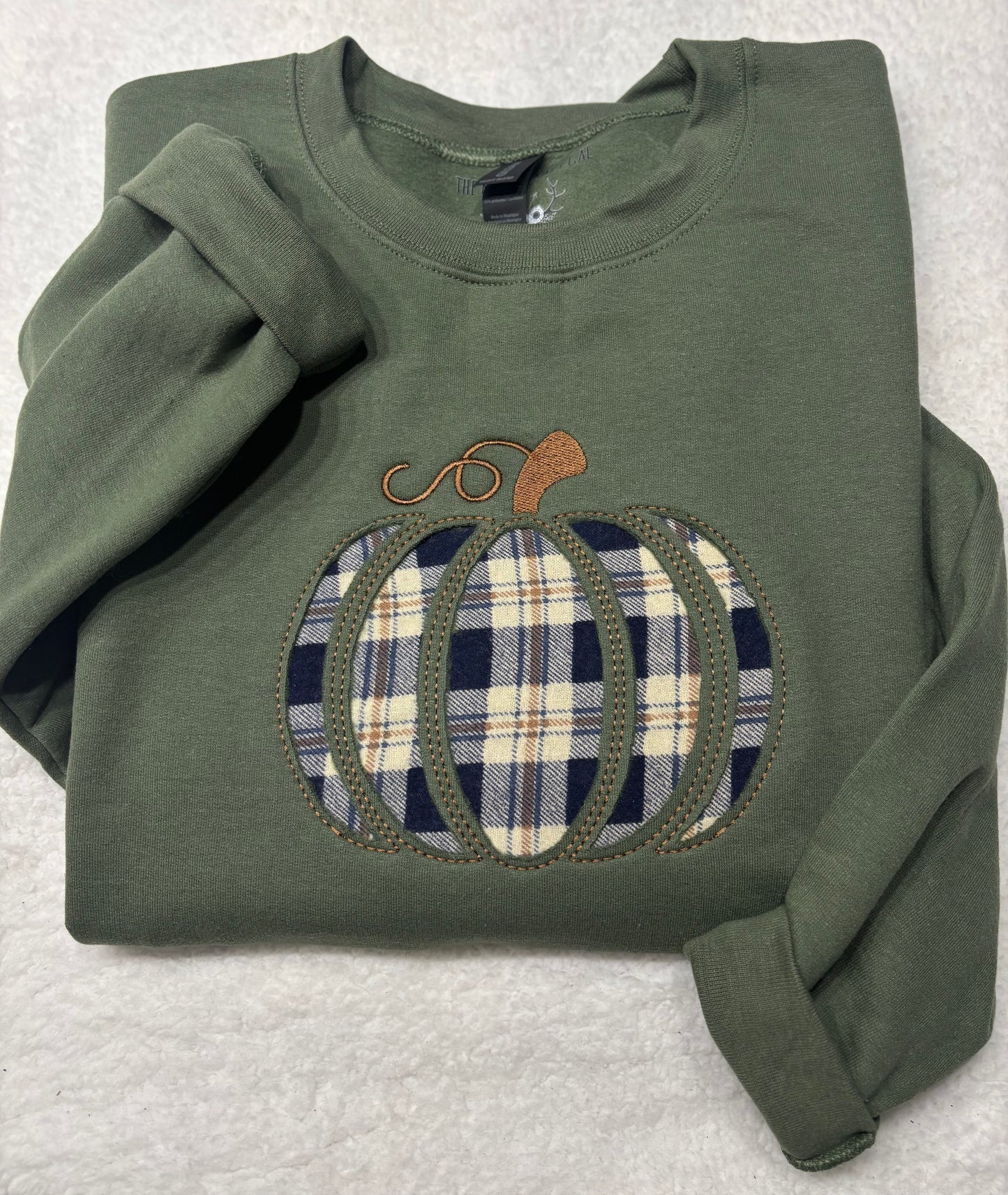 Pumpkin Plaid Reverse Appliqué