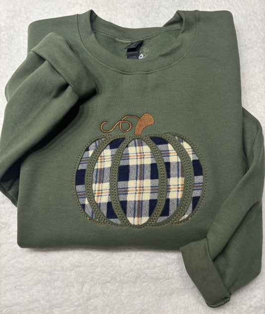 Pumpkin Plaid Reverse Appliqué
