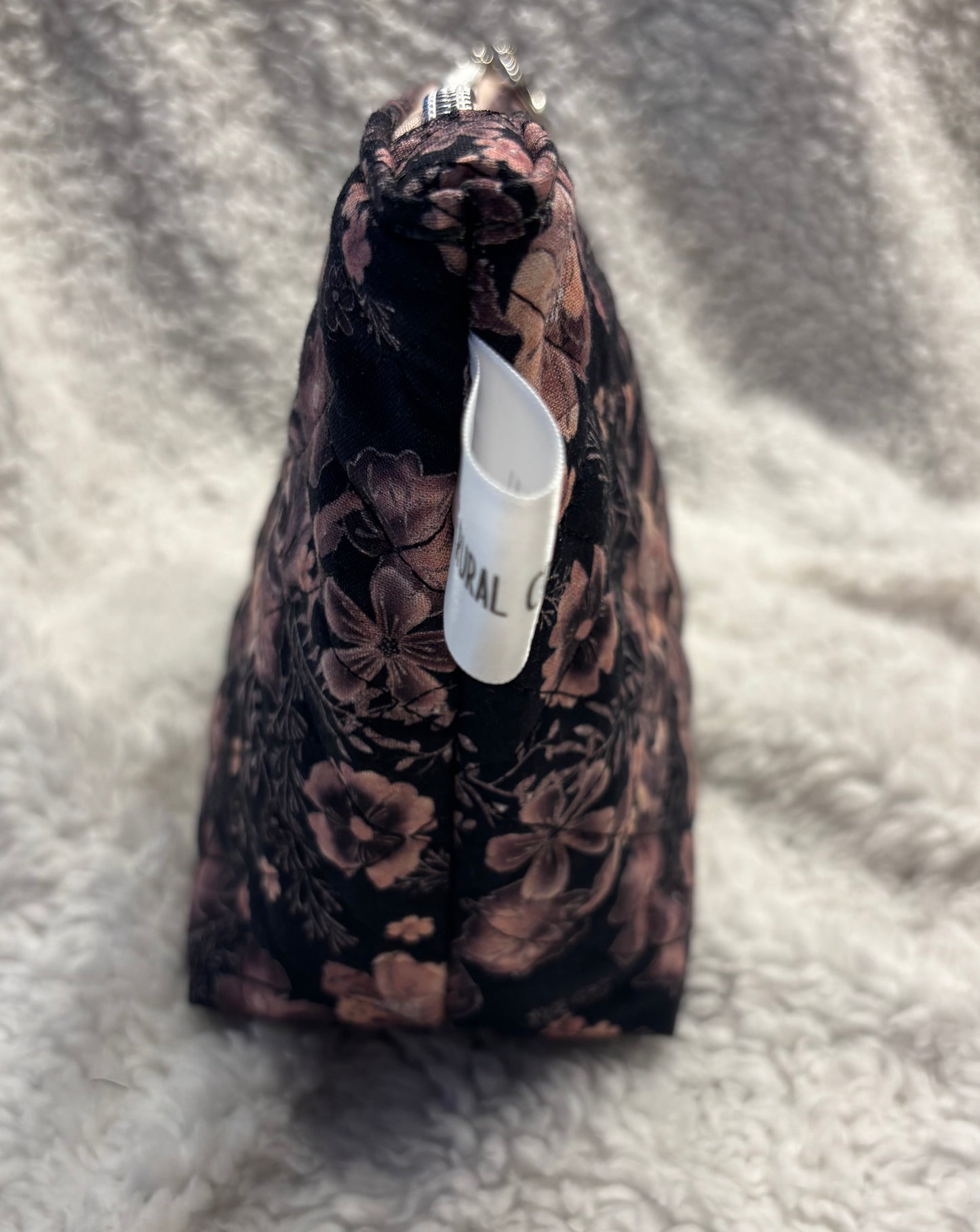 Purple Floral Quilted Cosmetic Bag