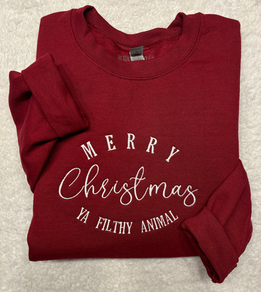 Merry Christmas Ya Filthy Animal Crewneck