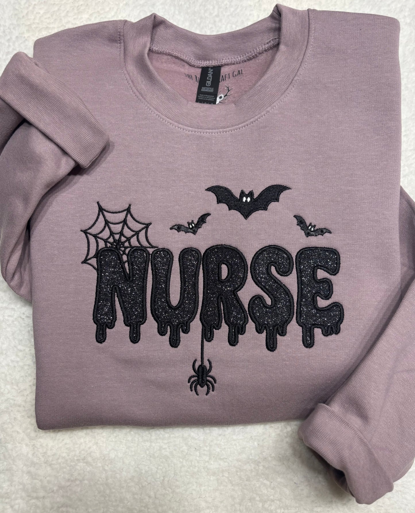Nurse Black Glitter Appliqué
