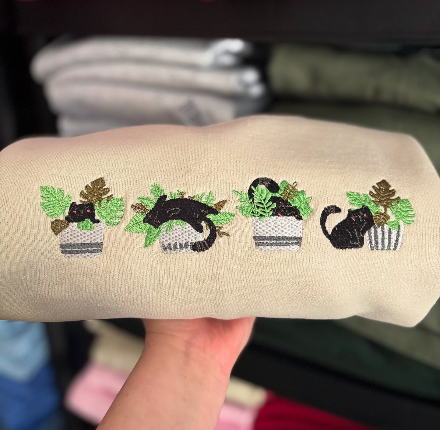 Black Cats & Monsteras Crewneck