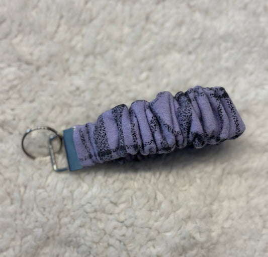Purple Flannel Scrunchie Key Wristlet