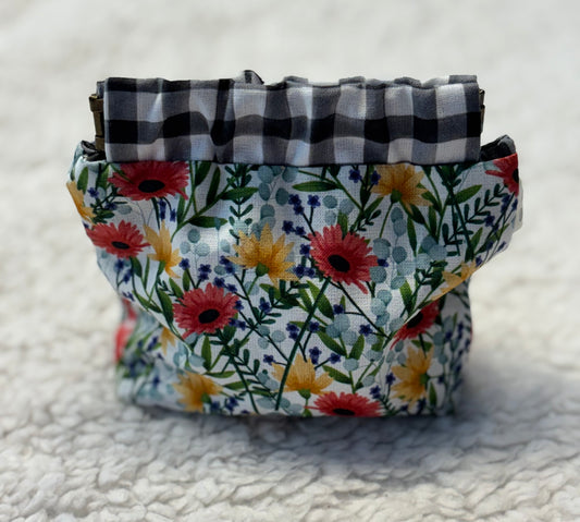 Floral plaid Coin Pouch