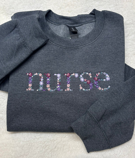 Floral Nurse Crewneck