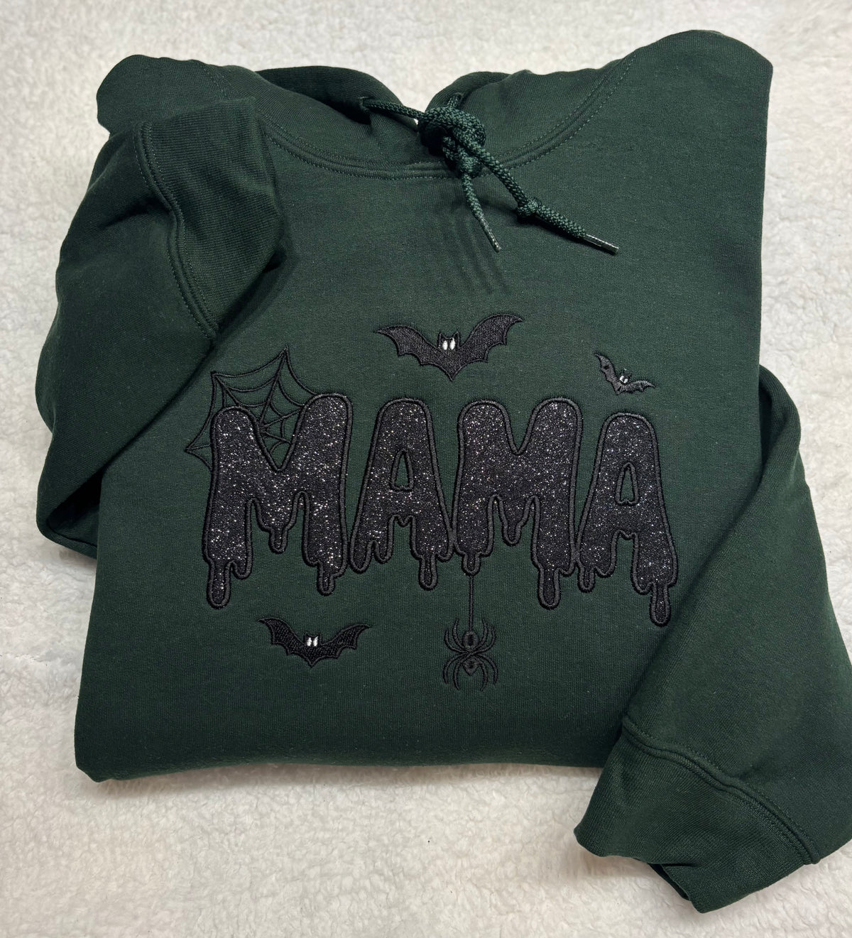MAMA Black Glitter Appliqué