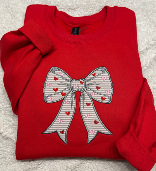 Valentine’s Bow Applique Crewneck