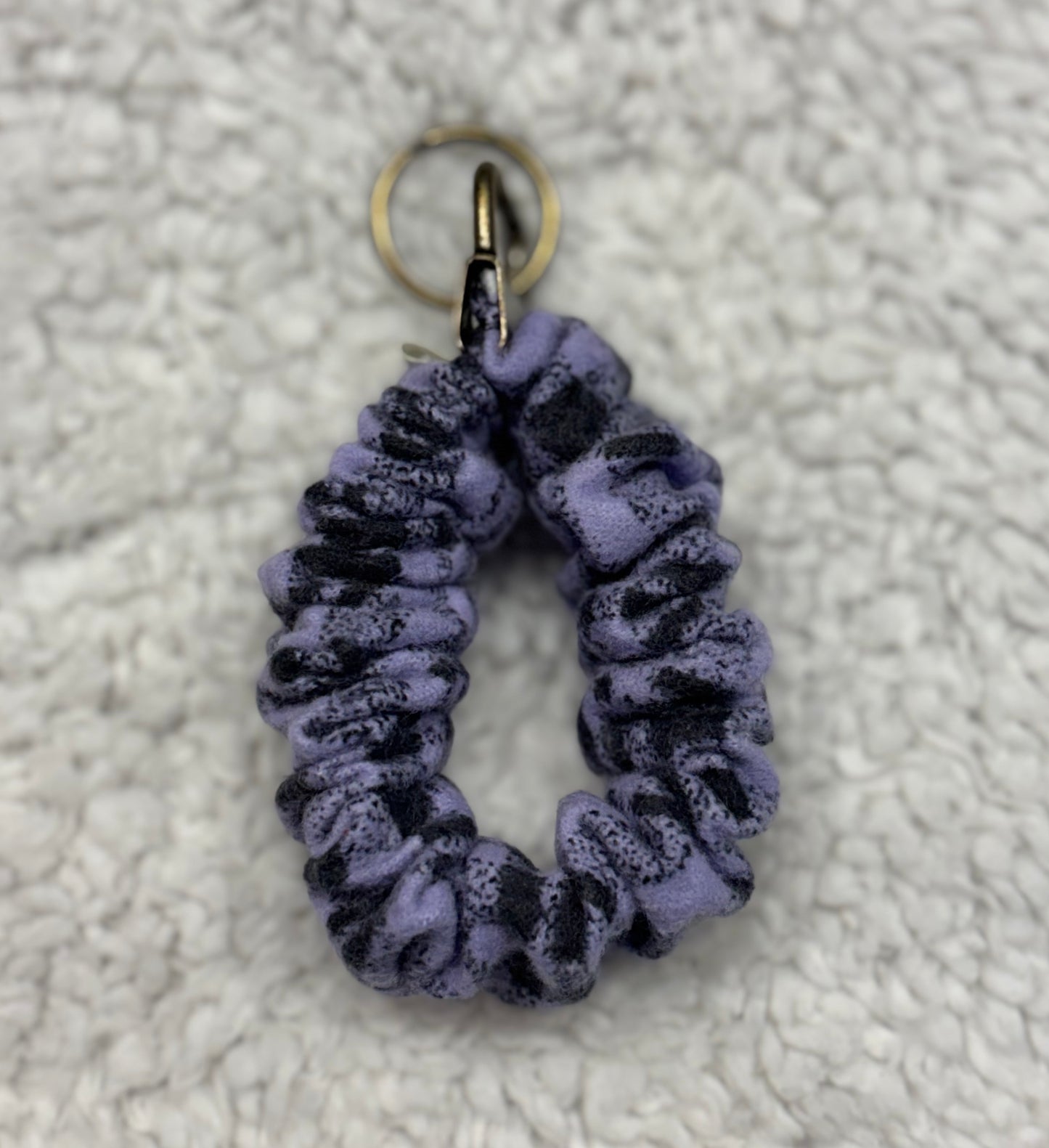 Purple Plaid Flannel Scrunchie Key Wristlet