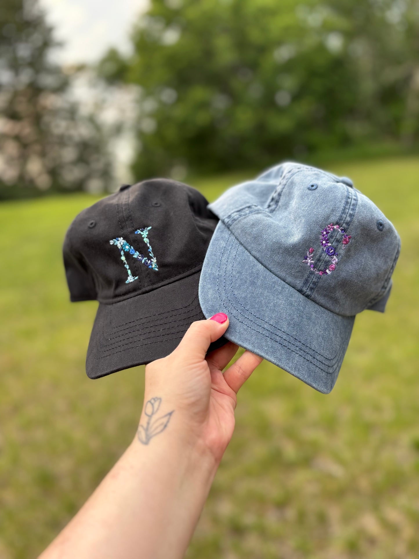 Floral Initial Hat