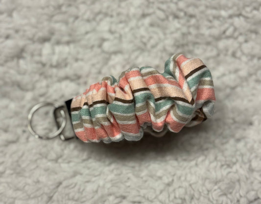 Flannel Stripe Scrunchie Key Wristlet