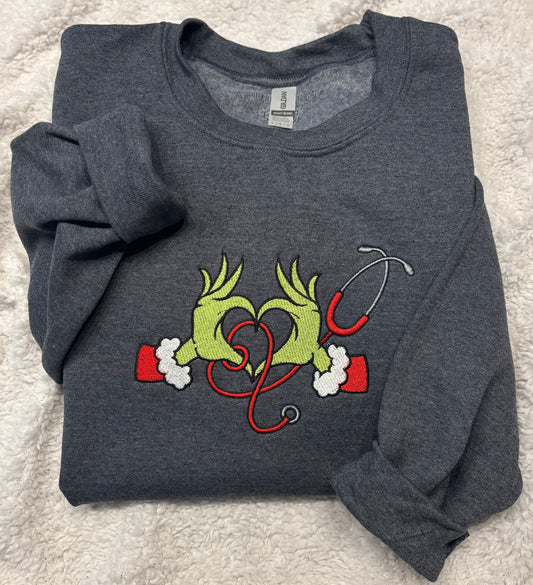 Grinch Stethoscope Crewneck