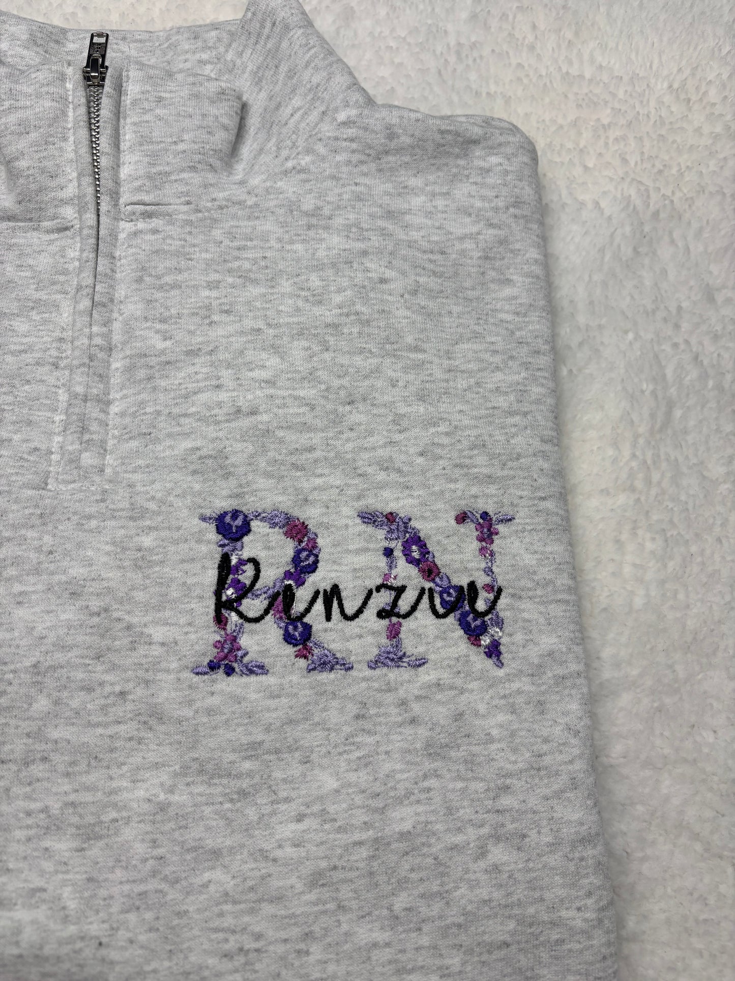 Floral RN Quarter Zip