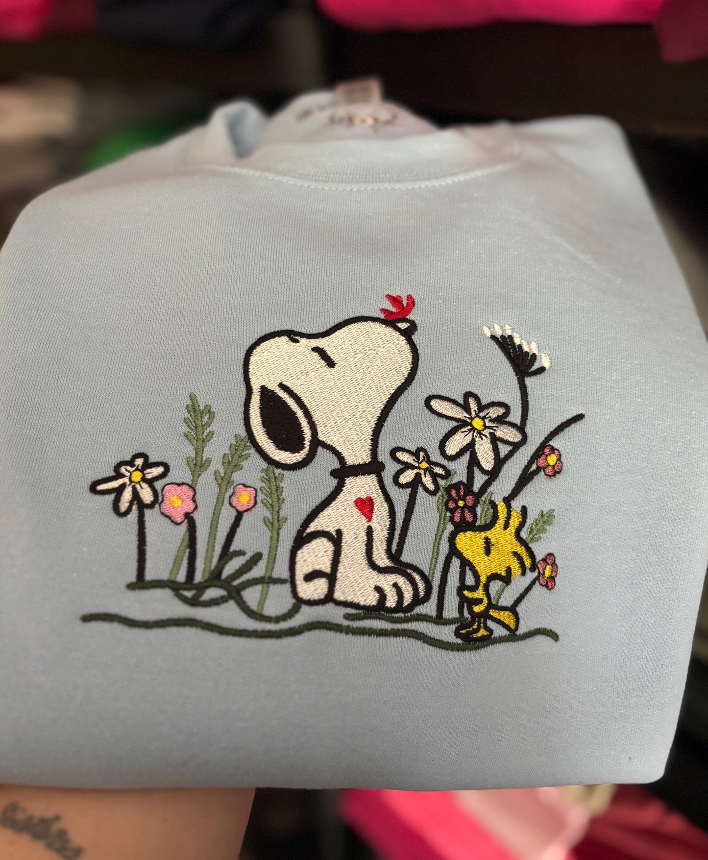 Floral Snoopy Crewneck
