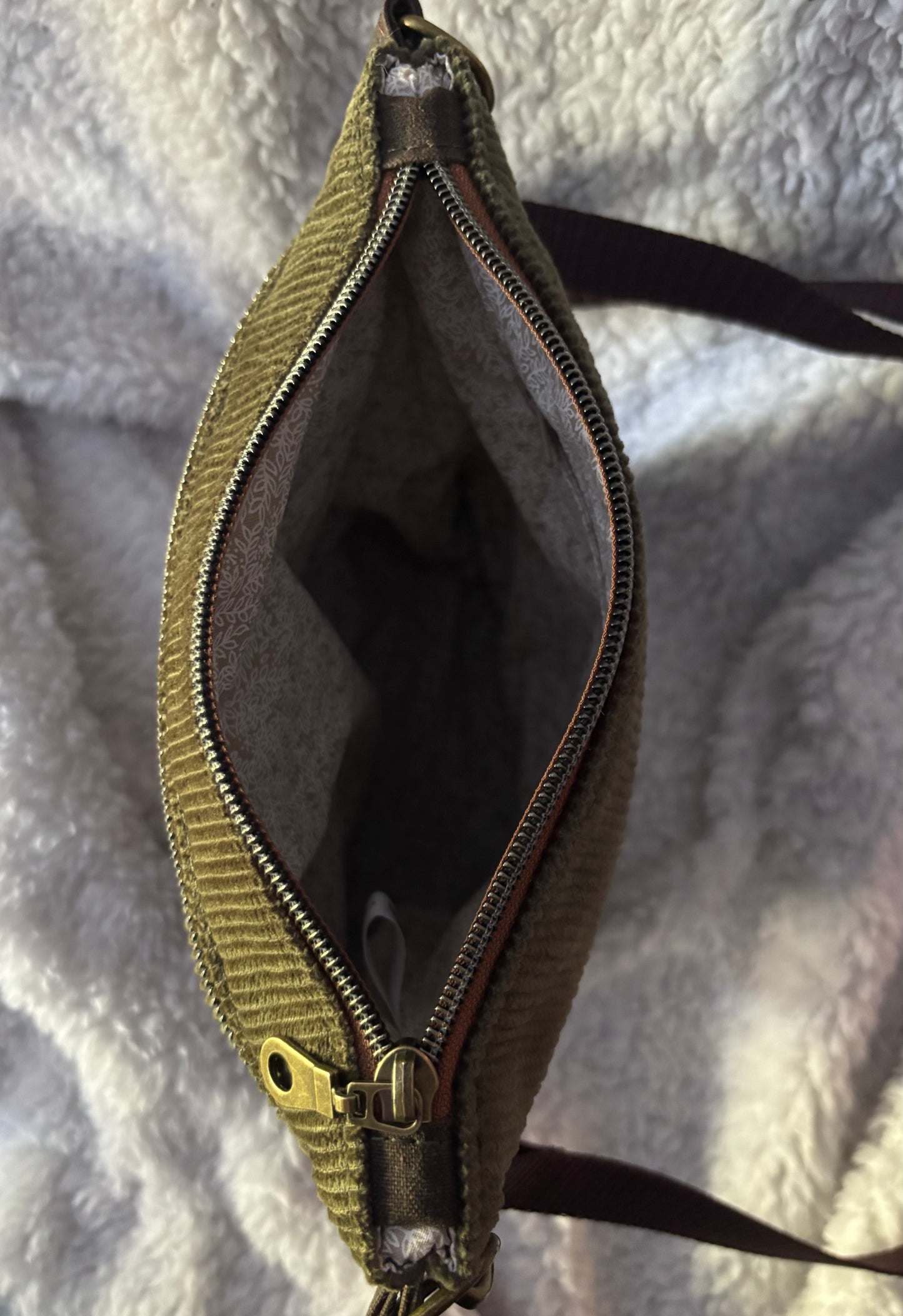 Dark Green Corduroy Purse