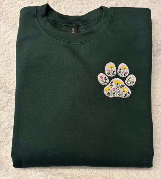 Floral Paw Crewneck