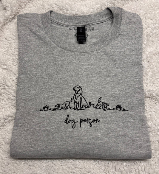 Dog Person Line Art T-Shirt