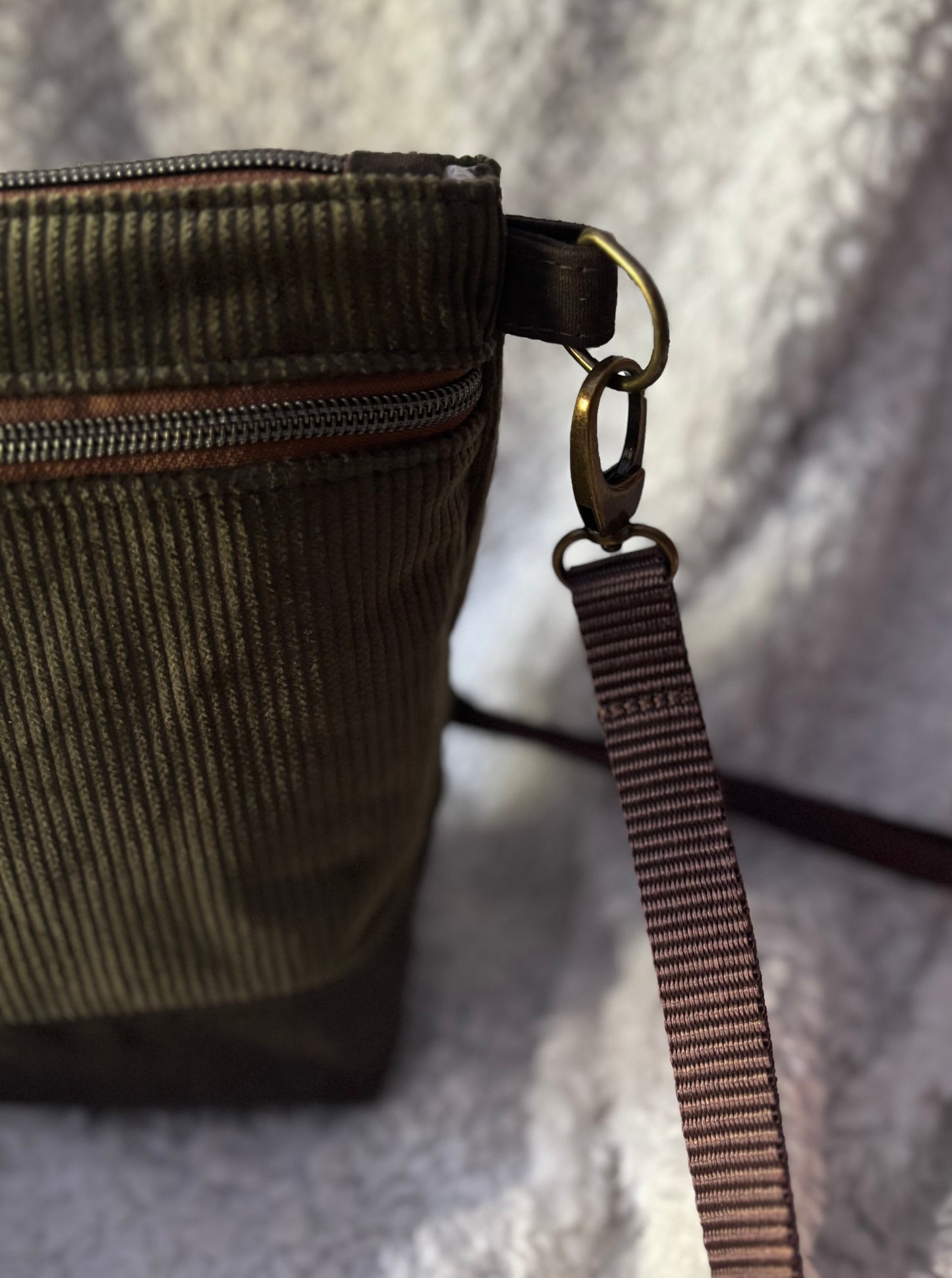 Dark Green Corduroy Purse