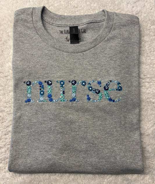Floral Nurse T-Shirt