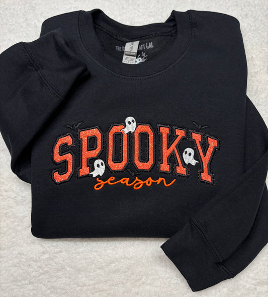 Spooky Season Orange Glitter Appliqué