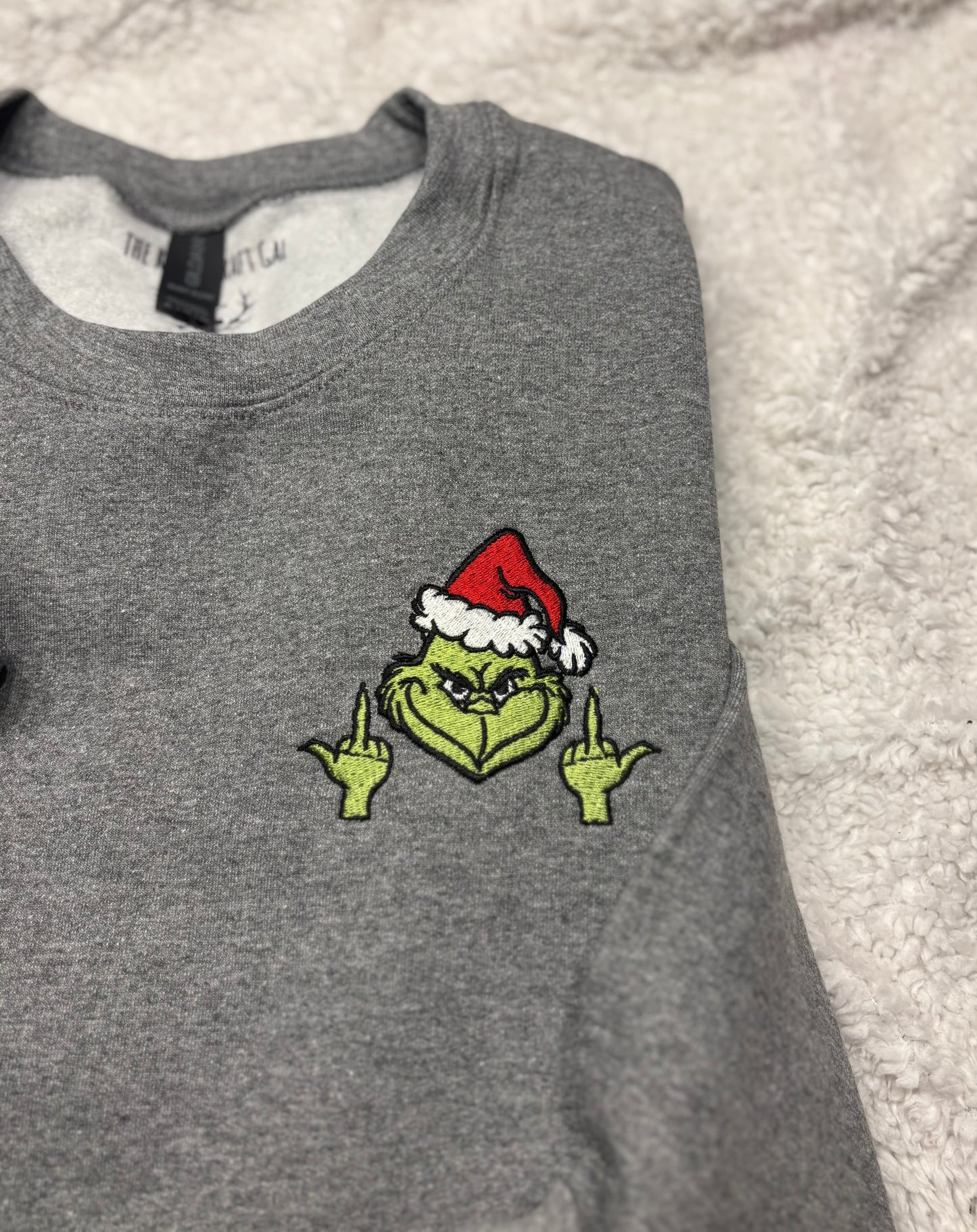 Grinch Middle Fingers Crewneck