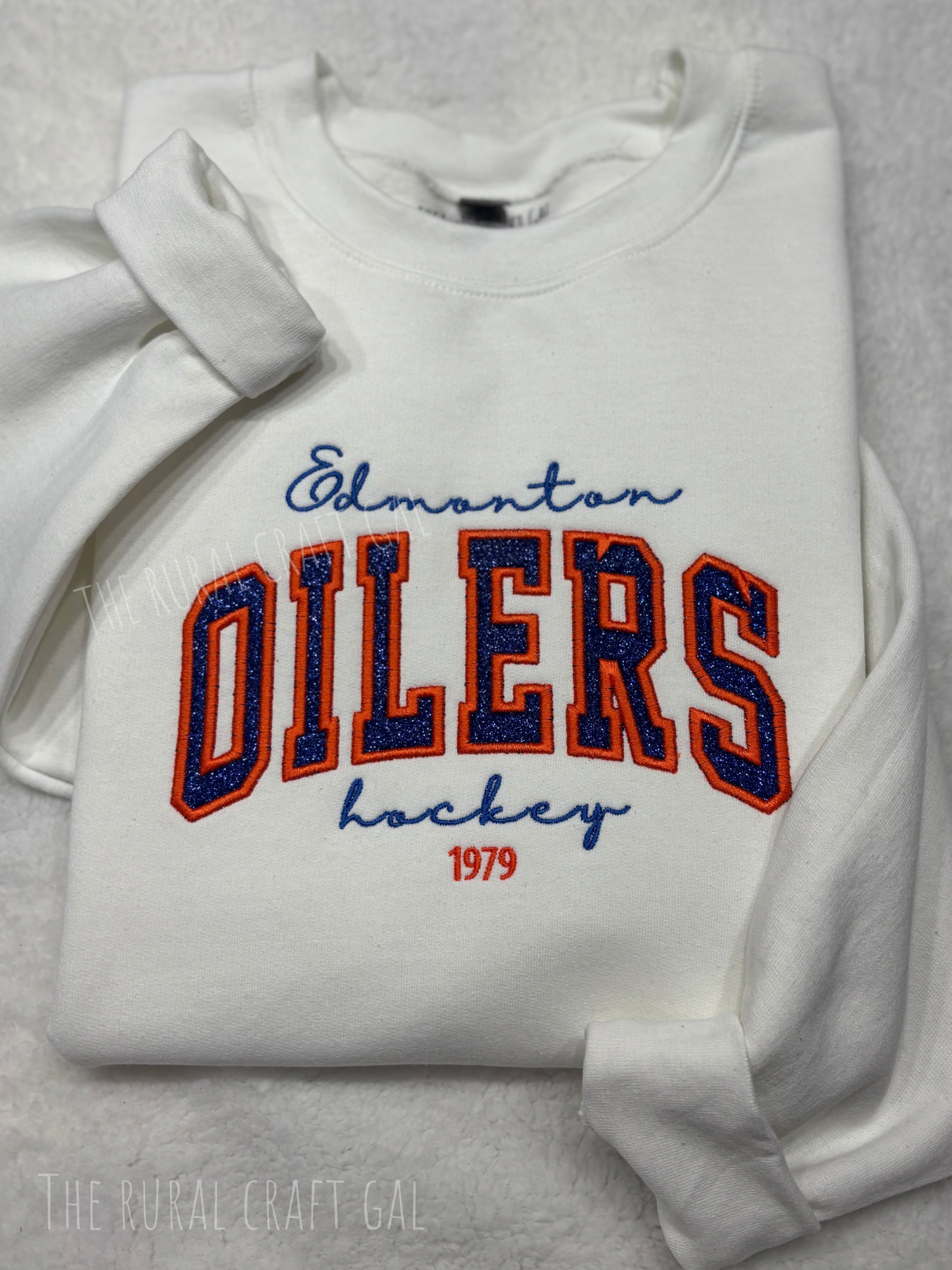 Oilers Glitter Appliqué