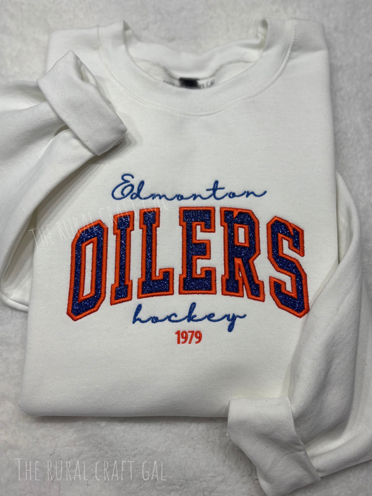 Oilers Glitter Appliqué