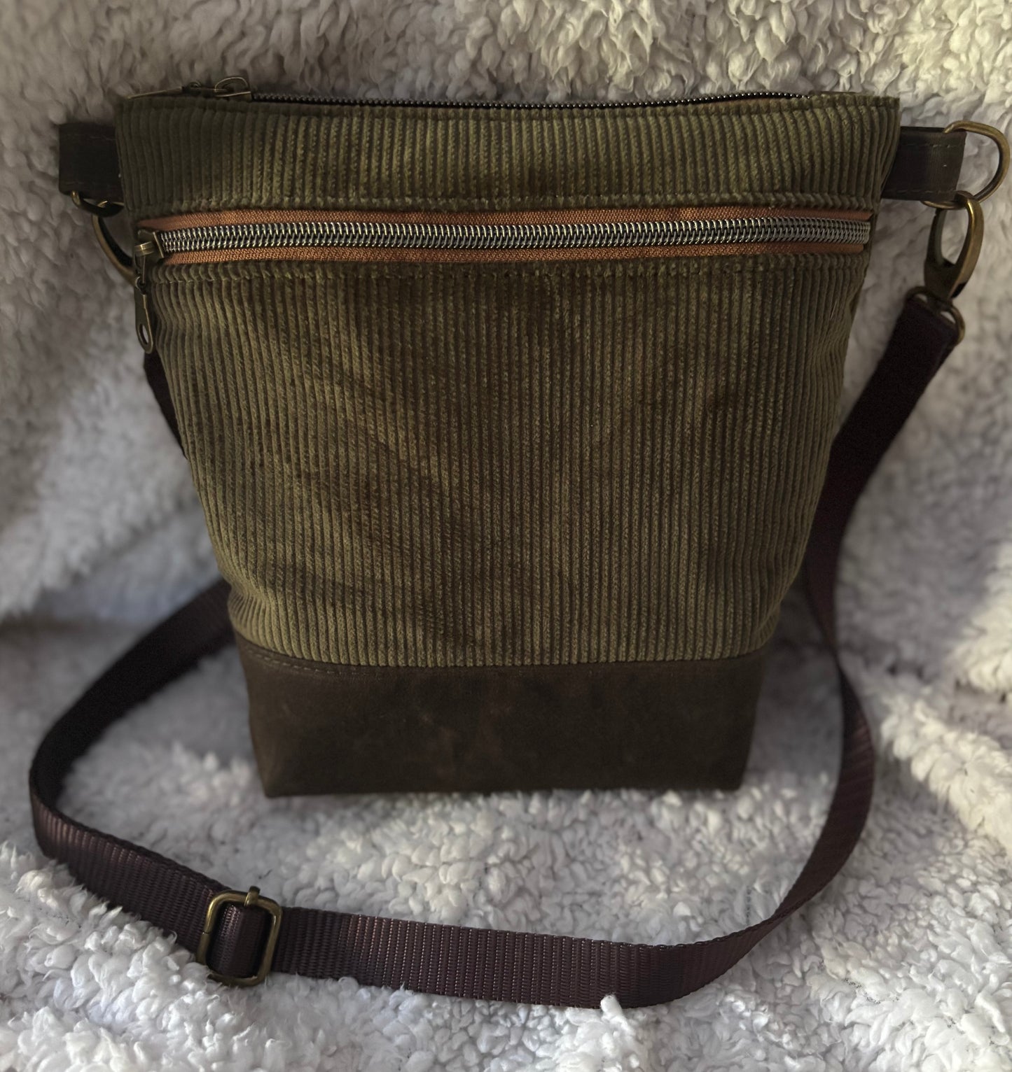 Dark Green Corduroy Purse