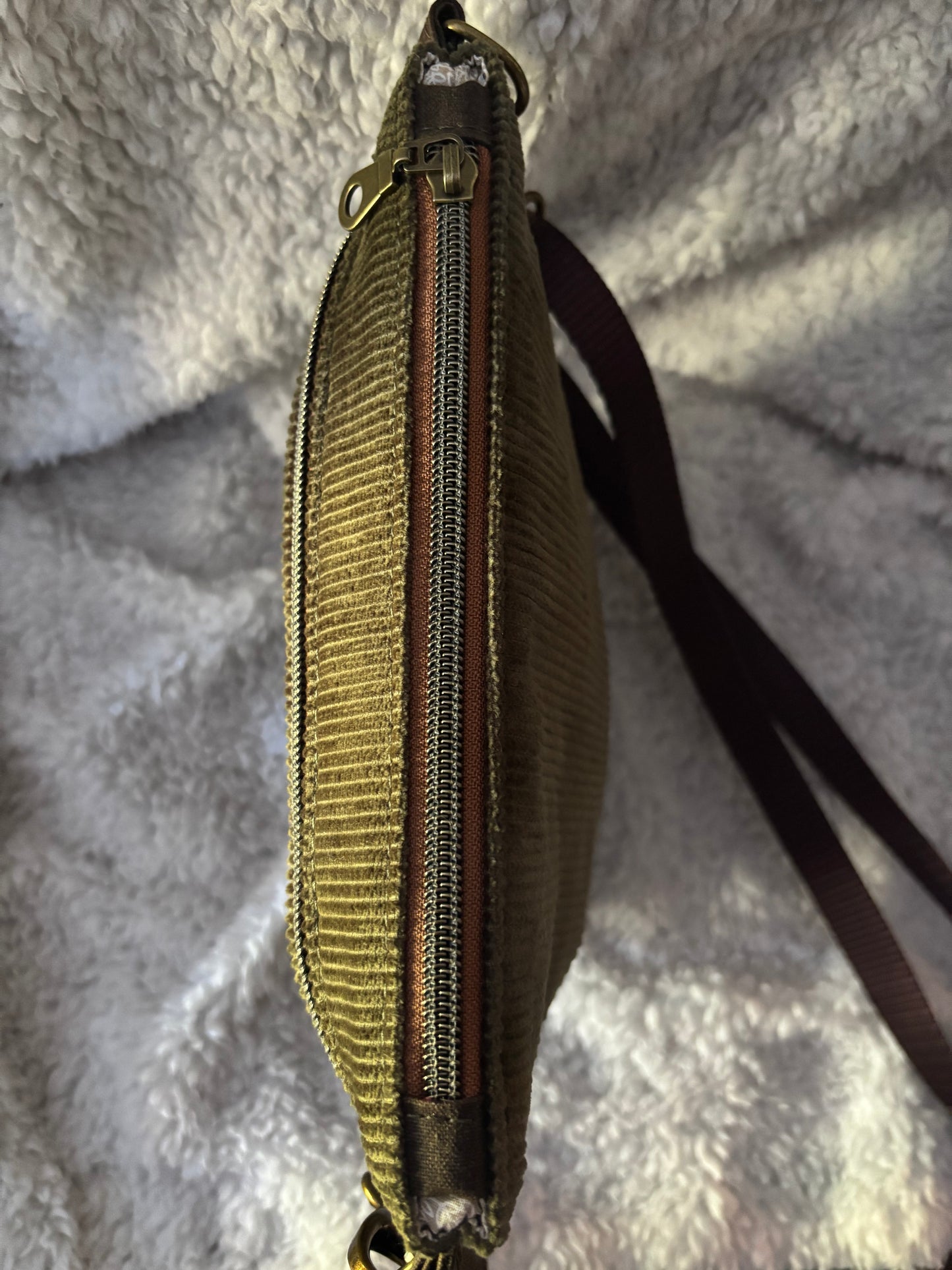 Dark Green Corduroy Purse