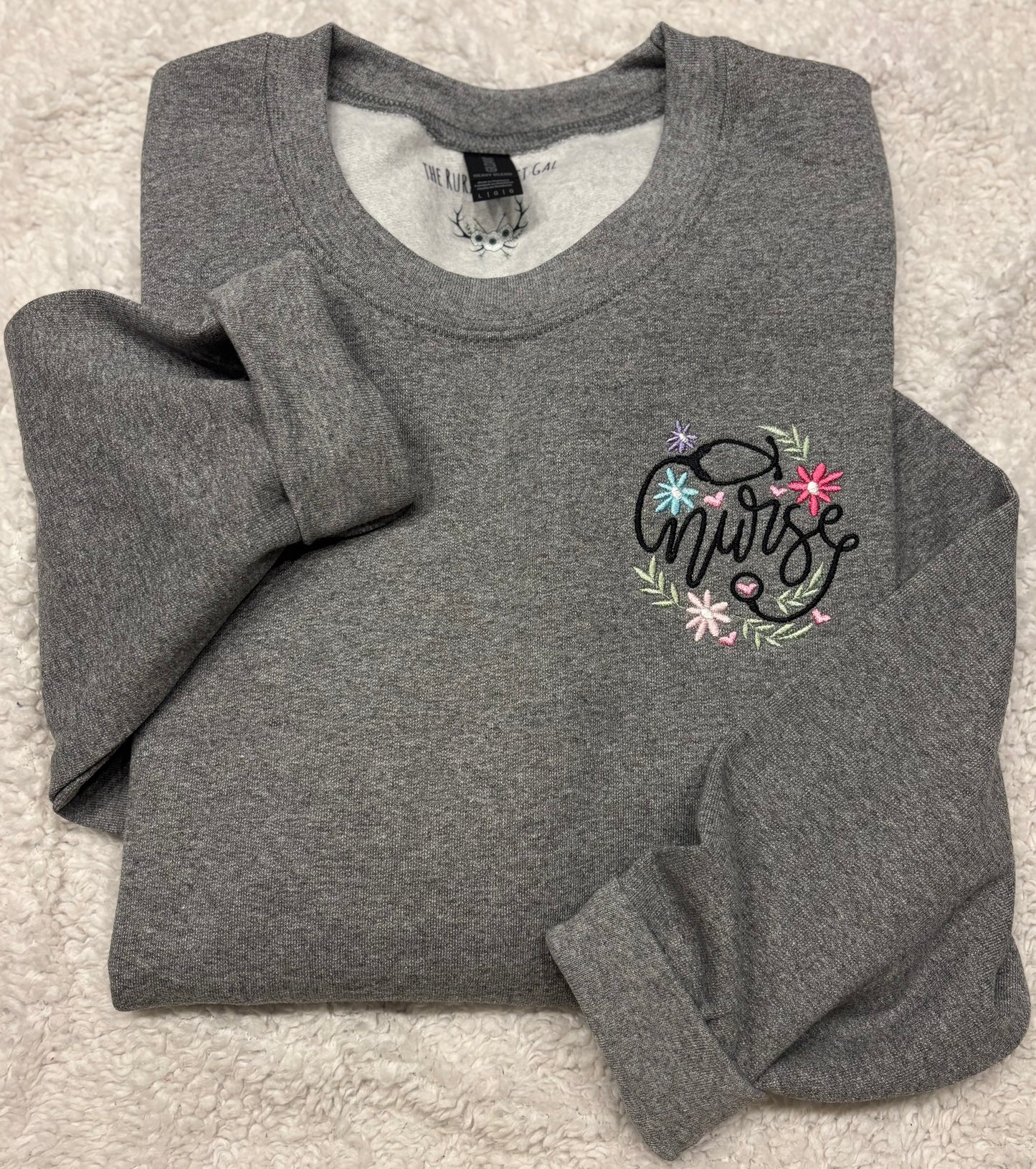 Nurse Floral Crewneck