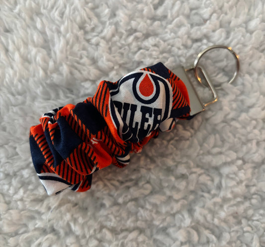 Oilers Plaid Scrunchie Wristlet