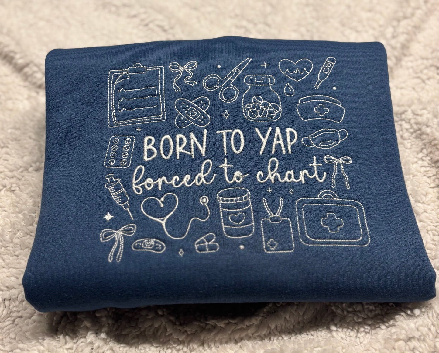 Born To Yap, Forced To Chart Crewneck