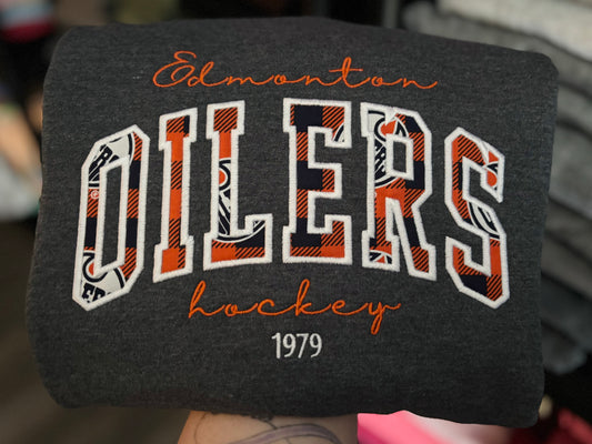 Oilers Appliqué Crewneck