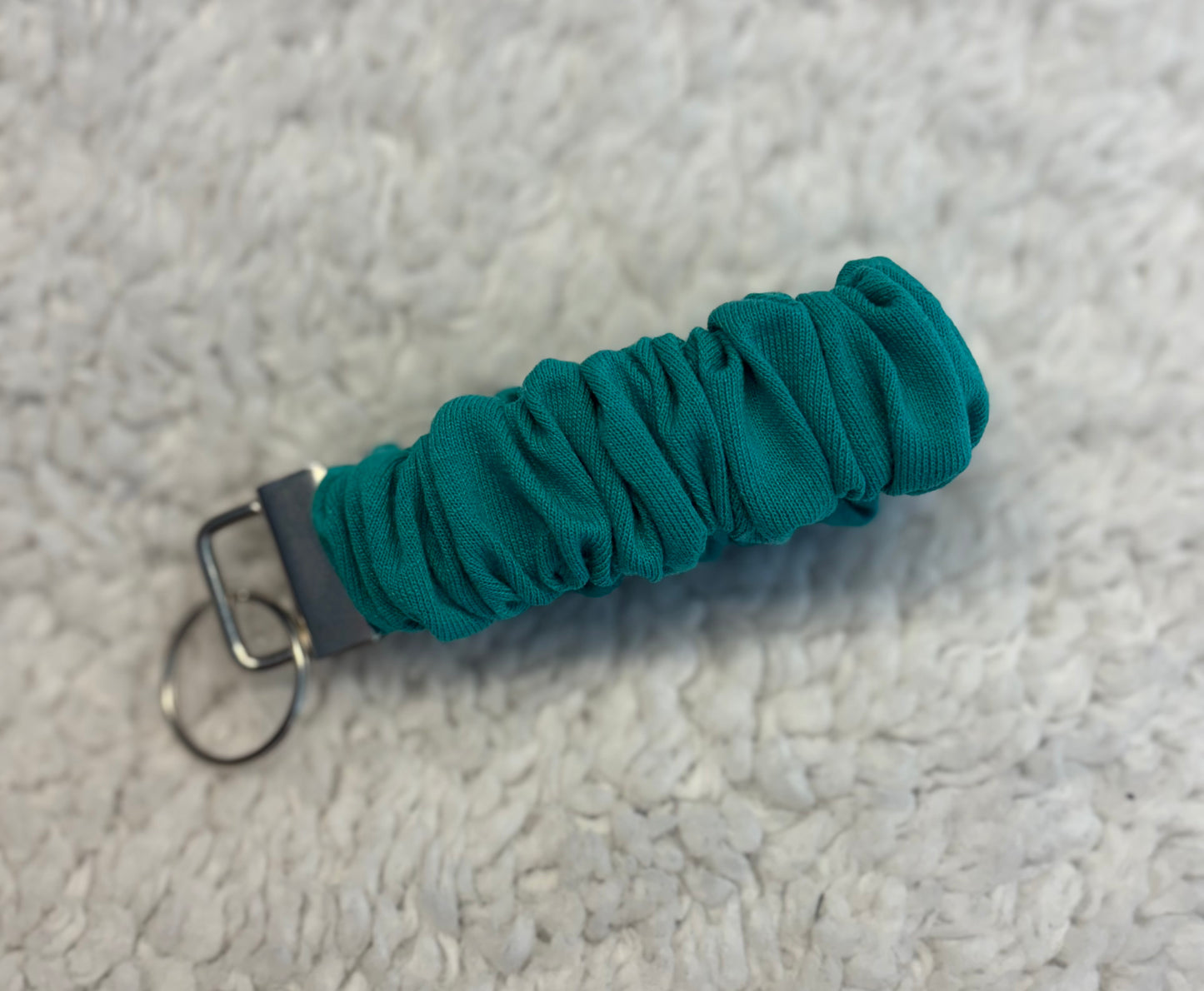 Teal Scrunchie Key Wristlet