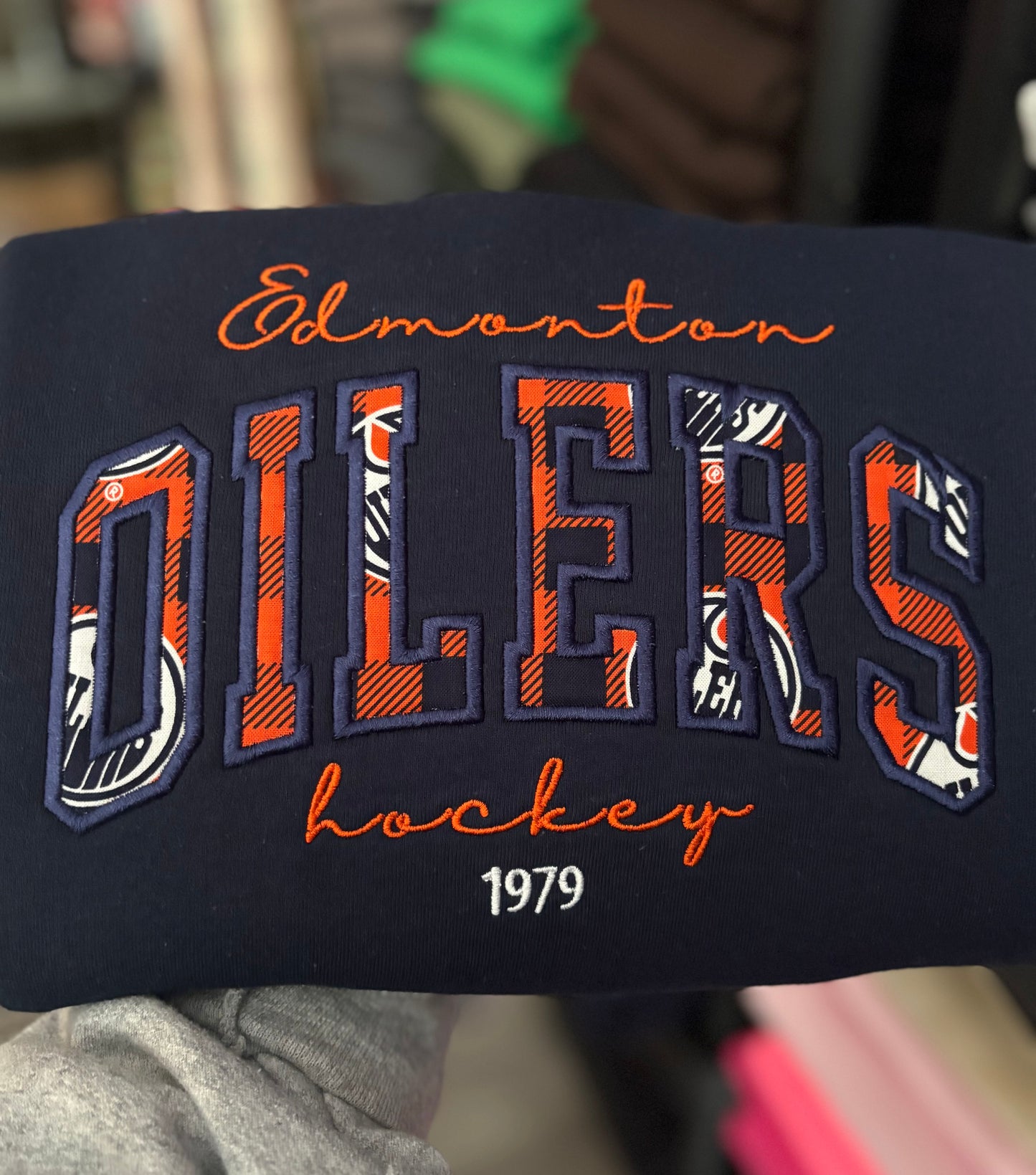 Oilers Appliqué Crewneck