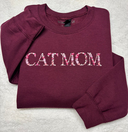 Floral Cat Mom Crewneck