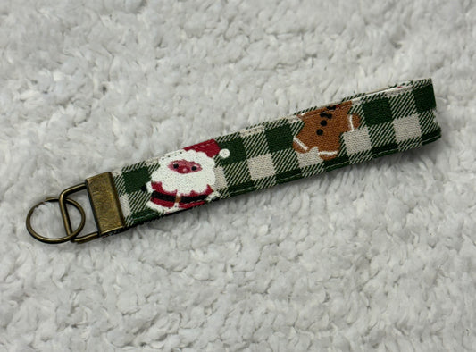 Santa & Gingerbread Man Key Wristlet