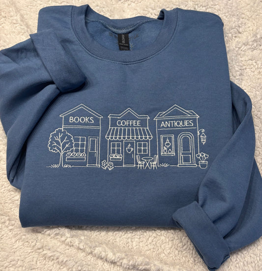 Books, Coffee & Antiques Crewneck