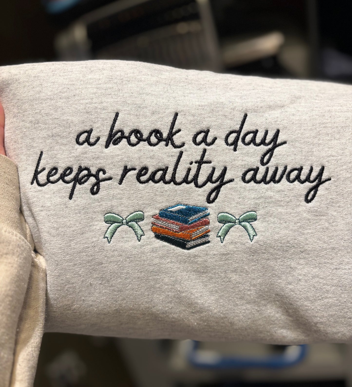A Book A Day Keeps Reality Away Crewneck