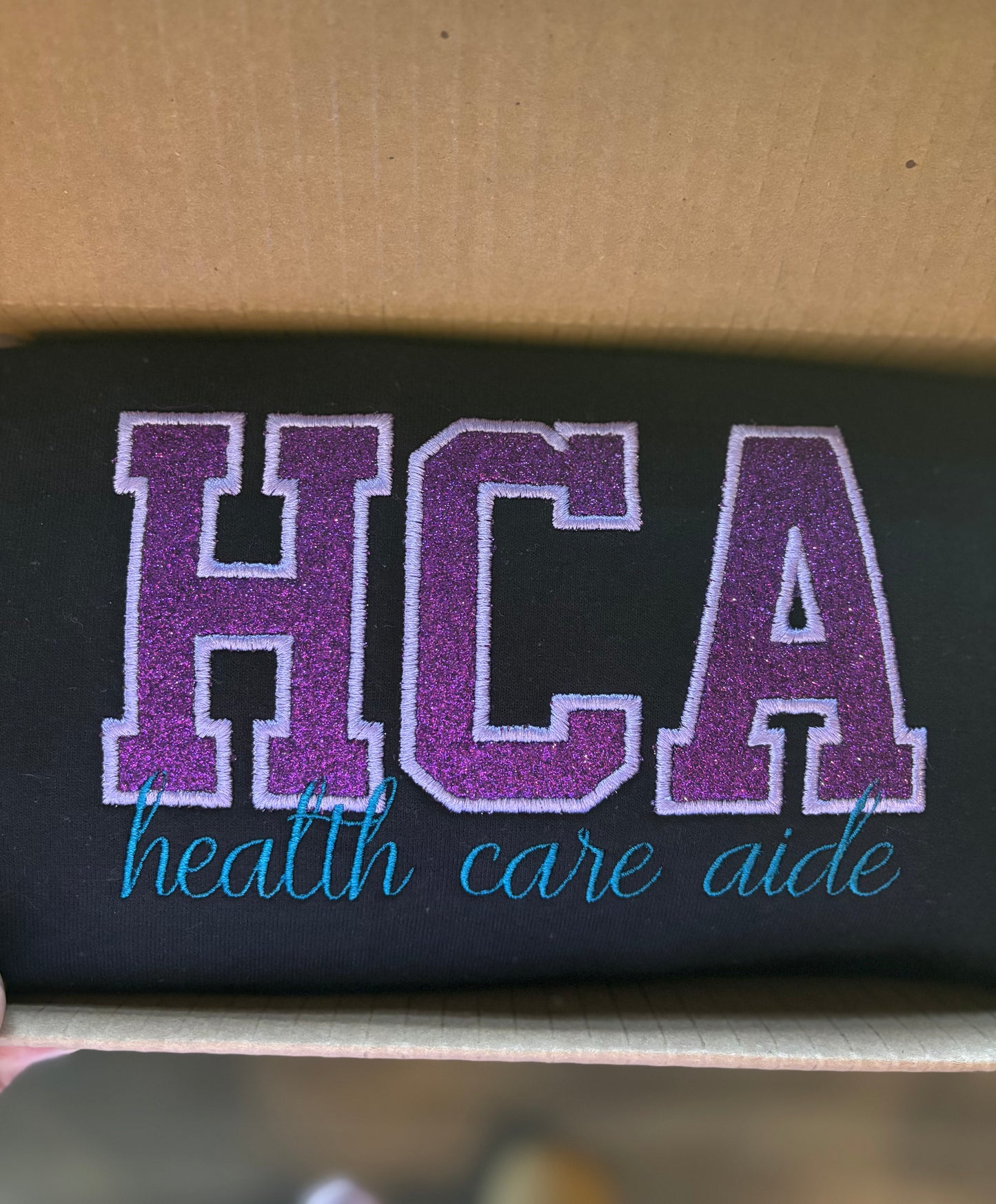 HCA Glitter Appliqué Crewneck